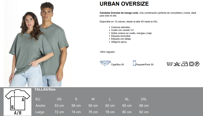 Guía de tallas Oversize — Urban Oversize